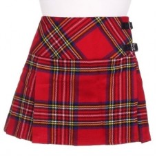 Ladies Royal Stewart Tartan Scottish Mini Billie Pleated Kilt